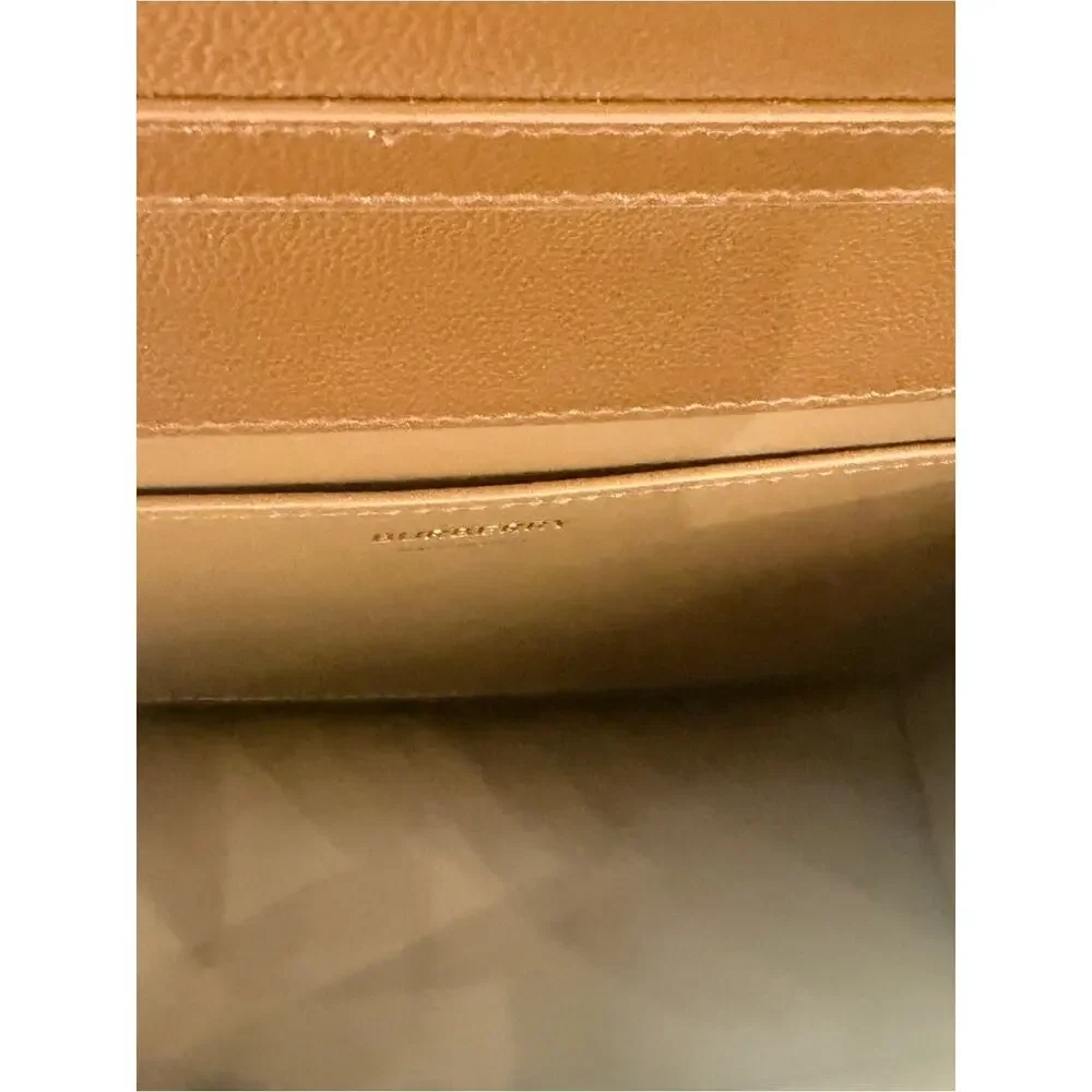 Burberry Brown Leather Messenger Bag with Vintage Check Strap